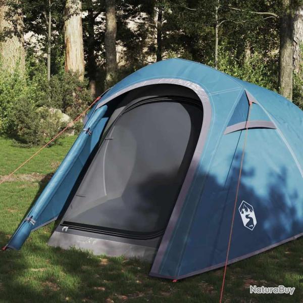 Tente de camping tunnel 3 personnes bleu imperm�able