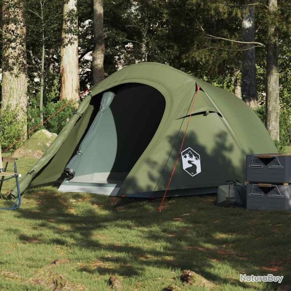 Tente de camping tunnel 2 personnes vert olive impermable alsavelo