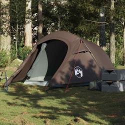 Tente de camping tunnel 2 personnes marron imperm&eacute;able