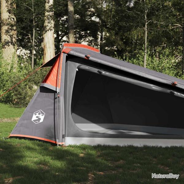 Tente de camping tunnel 2 personnes gris et orange imperm�able