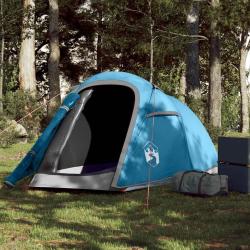 Tente de camping tunnel 2 personnes bleu imperm&eacute;able