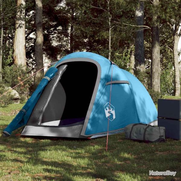 Tente de camping tunnel 2 personnes bleu imperm�able