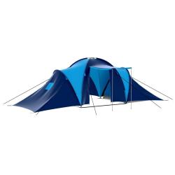Tente de camping Tissu 9 personnes Bleu fonc&eacute; et bleu