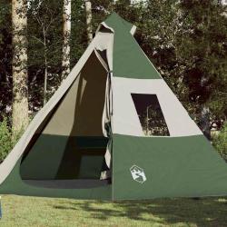Tente de camping tipi 7 personnes vert imperm&eacute;able