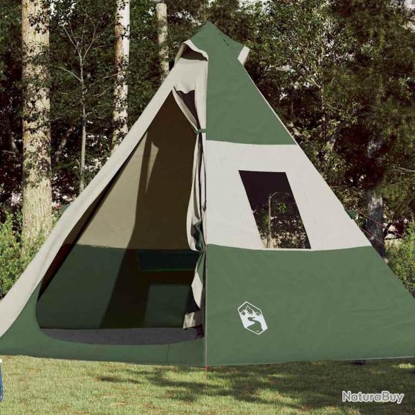Tente de camping tipi 7 personnes vert imperm�able alsavelo