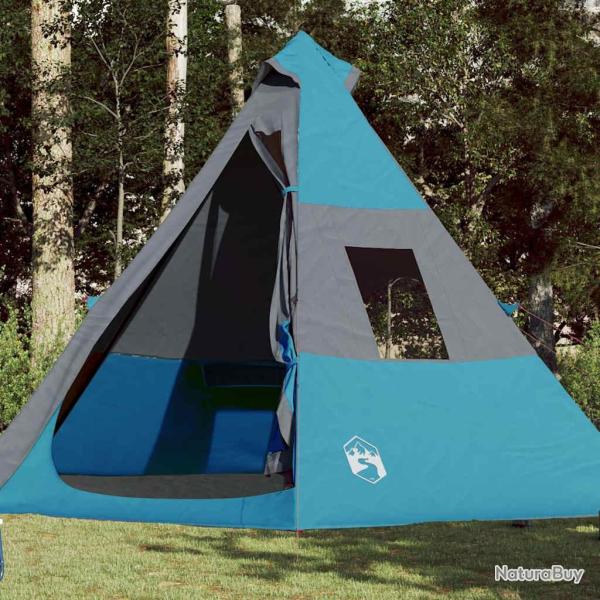 Tente de camping tipi 7 personnes bleu imperm�able alsavelo