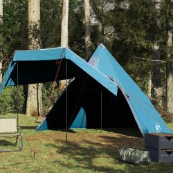 Tente de camping tipi 5 personnes bleu imperm&eacute;able alsavelo