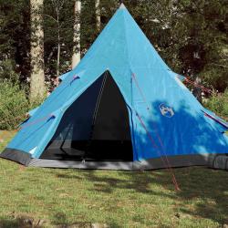 Tente de camping tipi 4 personnes bleu imperm&eacute;able