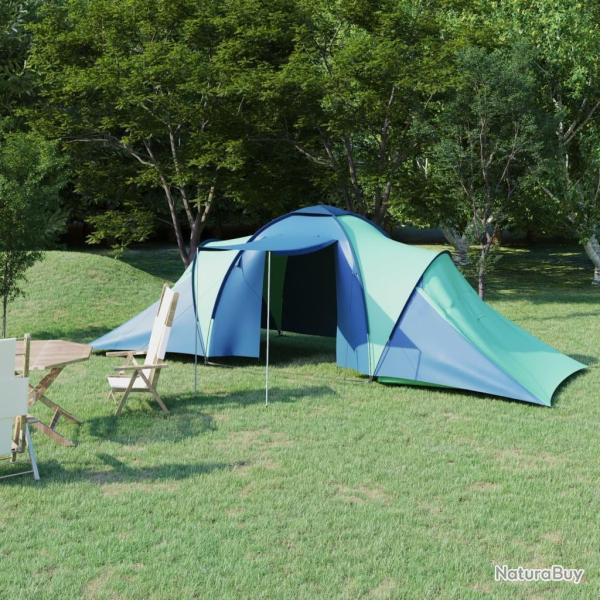 Tente de camping pour 6 personnes bleu et vert