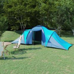 Tente de camping pour 6 personnes bleu et bleu clair alsavelo