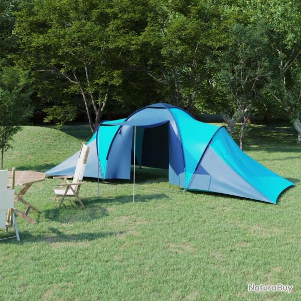 Tente de camping pour 6 personnes bleu et bleu clair