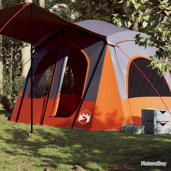 Tente de camping de cabine 5 personnes gris orange imperm�able alsavelo