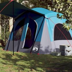 Tente de camping de cabine 5 personnes bleu imperm&eacute;able