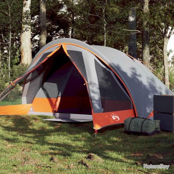 Tente de camping de cabine 4 personnes gris orange imperm�able alsavelo