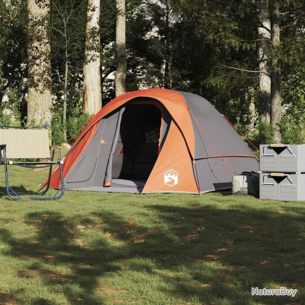Tente de camping de cabine 4 personnes gris orange imperm�able alsavelo