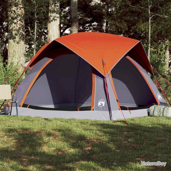 Tente de camping de cabine 4 personnes gris orange imperm�able alsavelo