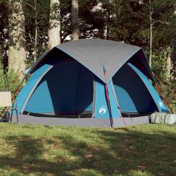 Tente de camping de cabine 4 personnes bleu imperm&eacute;able