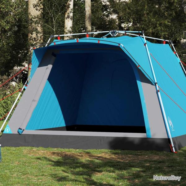 Tente de camping cabine 4 personnes bleu lib�ration rapide