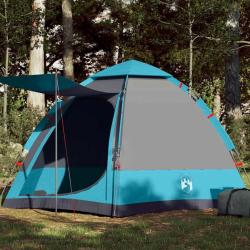 Tente de camping cabine 4 personnes bleu lib&eacute;ration rapide alsavelo