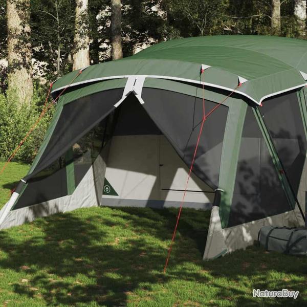 Tente de camping avec porche 4 personnes vert imperm�able