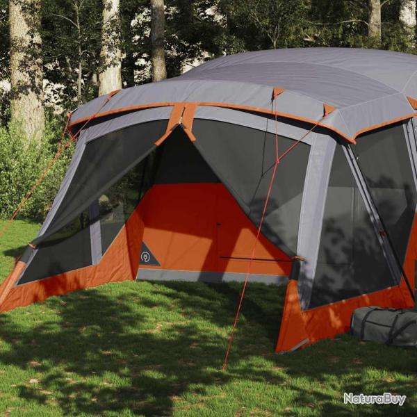 Tente de camping avec porche 4 personnes orange imperm�able alsavelo