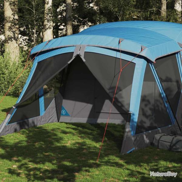 Tente de camping avec porche 4 personnes bleu imperm�able