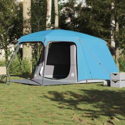 Tente de camping avec d&ocirc;me porche 5 personnes bleu imperm&eacute;able alsavelo