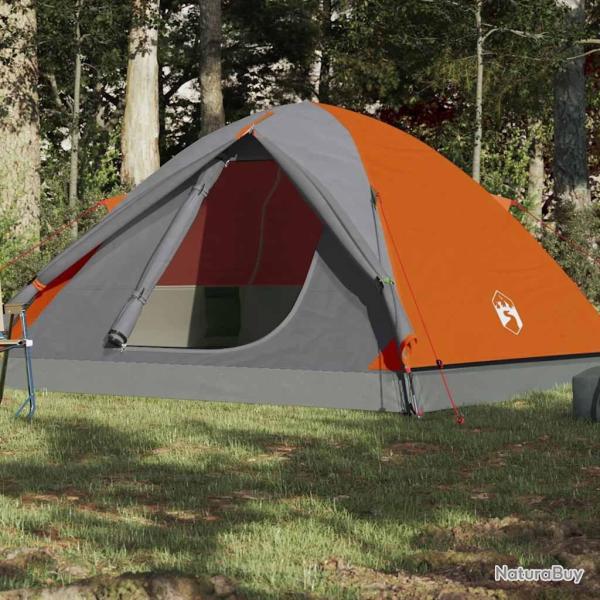 Tente de camping � d�me 6 personnes orange imperm�able