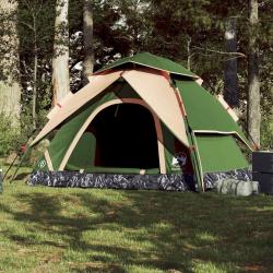 Tente de camping &agrave; d&ocirc;me 5 personnes vert lib&eacute;ration rapide