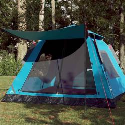 Tente de camping &agrave; d&ocirc;me 5 personnes bleu lib&eacute;ration rapide