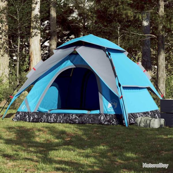 Tente de camping � d�me 5 personnes bleu lib�ration rapide alsavelo