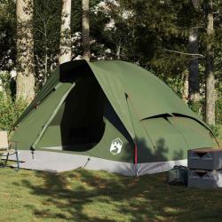 Tente de camping &agrave; d&ocirc;me 4 personnes vert olive imperm&eacute;able