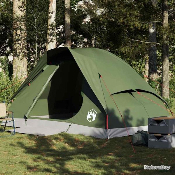 Tente de camping � d�me 4 personnes vert olive imperm�able