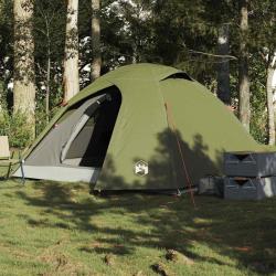 Tente de camping &agrave; d&ocirc;me 4 personnes vert olive imperm&eacute;able alsavelo
