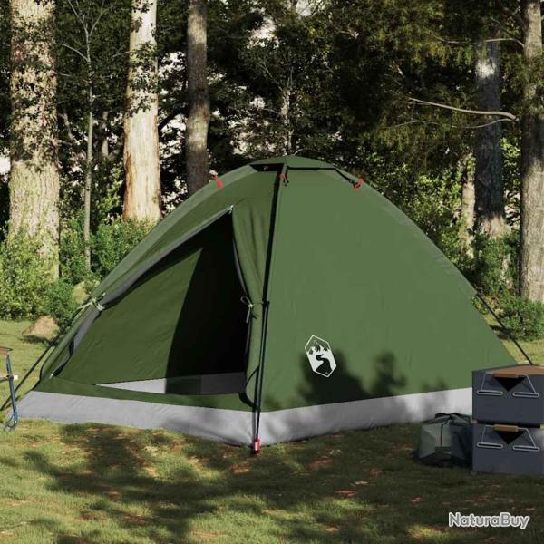 Tente de camping � d�me 4 personnes vert olive imperm�able