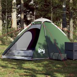 Tente de camping &agrave; d&ocirc;me 4 personnes vert imperm&eacute;able