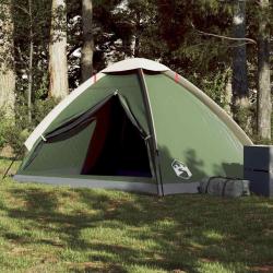 Tente de camping &agrave; d&ocirc;me 4 personnes vert imperm&eacute;able