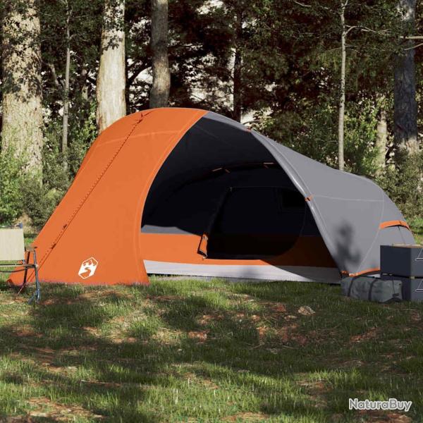 Tente de camping � d�me 4 personnes orange imperm�able alsavelo