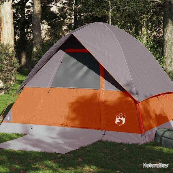 Tente de camping � d�me 4 personnes orange imperm�able