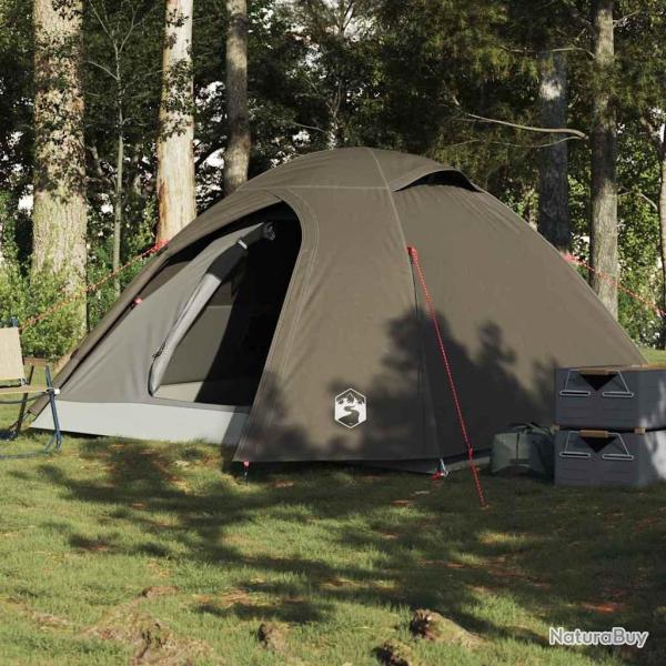 Tente de camping � d�me 4 personnes marron imperm�able