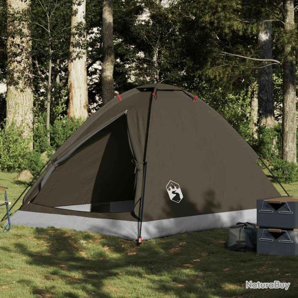 Tente de camping � d�me 4 personnes marron imperm�able