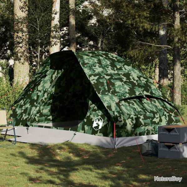 Tente de camping � d�me 4 personnes camouflage imperm�able