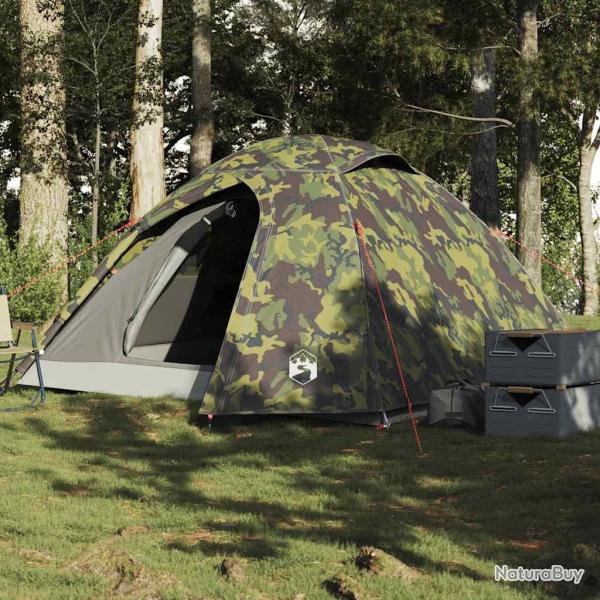 Tente de camping � d�me 4 personnes camouflage imperm�able