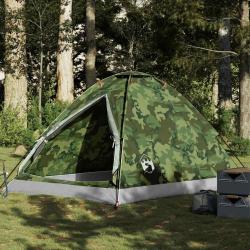 Tente de camping &agrave; d&ocirc;me 4 personnes camouflage imperm&eacute;able