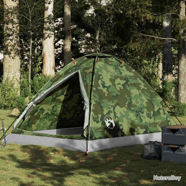 Tente de camping � d�me 4 personnes camouflage imperm�able