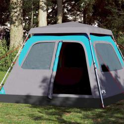 Tente de camping &agrave; d&ocirc;me 4 personnes bleu lib&eacute;ration rapide