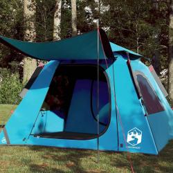 Tente de camping &agrave; d&ocirc;me 4 personnes bleu lib&eacute;ration rapide