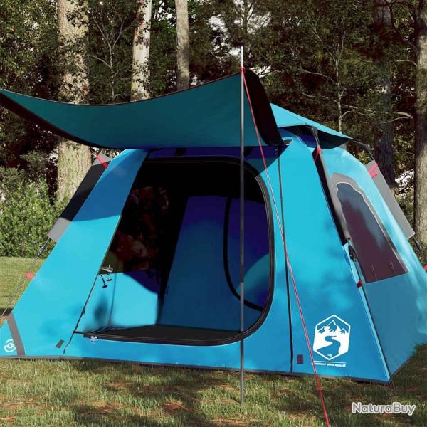 Tente de camping � d�me 4 personnes bleu lib�ration rapide alsavelo