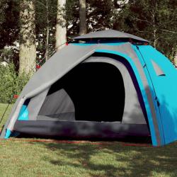 Tente de camping &agrave; d&ocirc;me 4 personnes bleu lib&eacute;ration rapide