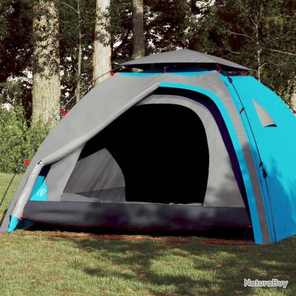 Tente de camping � d�me 4 personnes bleu lib�ration rapide